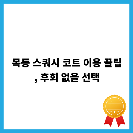 목동 스쿼시 코트 이용 꿀팁, 후회 없을 선택