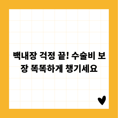 백내장 걱정 끝! 수술비 보장 똑똑하게 챙기세요