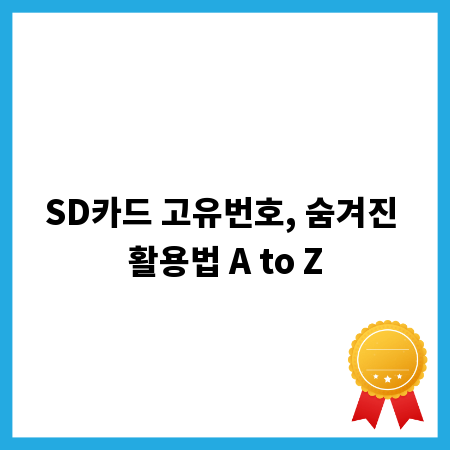SD카드 고유번호, 숨겨진 활용법 A to Z