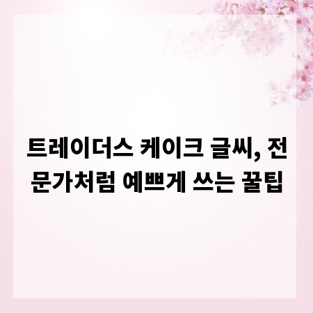 트레이더스 케이크 글씨, 전문가처럼 예쁘게 쓰는 꿀팁
