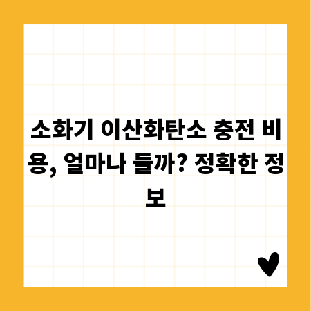 소화기 이산화탄소 충전 비용, 얼마나 들까? 정확한 정보