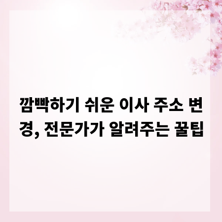 깜빡하기 쉬운 이사 주소 변경, 전문가가 알려주는 꿀팁
