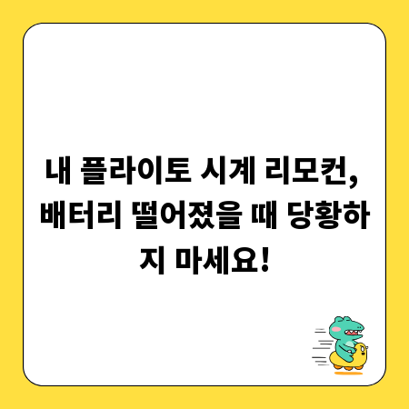 내 플라이토 시계 리모컨, 배터리 떨어졌을 때 당황하지 마세요!