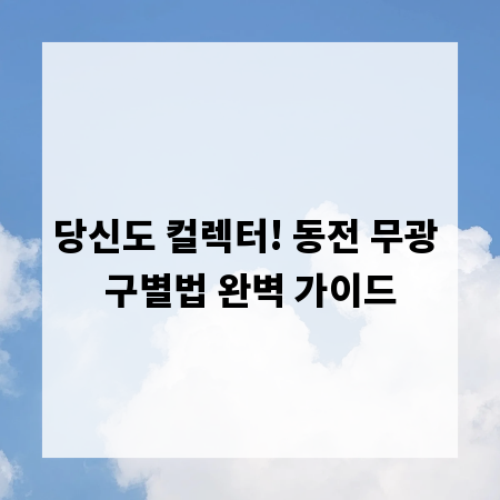 당신도 컬렉터! 동전 무광 구별법 완벽 가이드