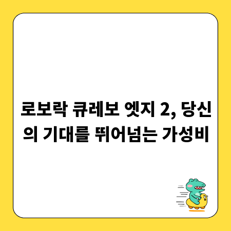 로보락 큐레보 엣지 2, 당신의 기대를 뛰어넘는 가성비