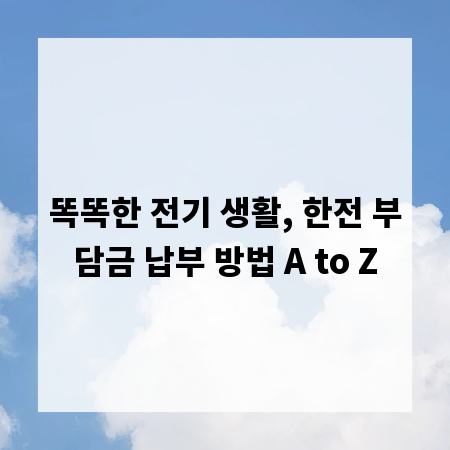 똑똑한 전기 생활, 한전 부담금 납부 방법 A to Z