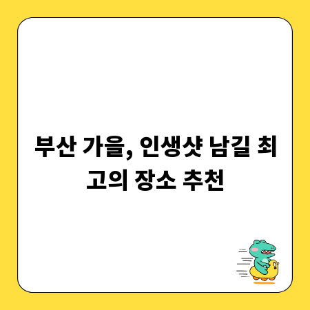 부산 가을, 인생샷 남길 최고의 장소 추천