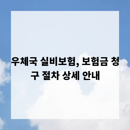 우체국 실비보험, 보험금 청구 절차 상세 안내
