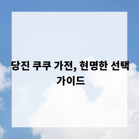 당진 쿠쿠 가전, 현명한 선택 가이드