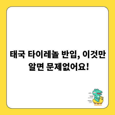 태국 타이레놀 반입, 이것만 알면 문제없어요!
