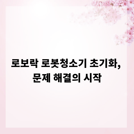 로보락 로봇청소기 초기화, 문제 해결의 시작