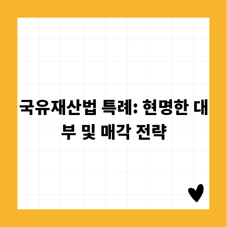 국유재산법 특례: 현명한 대부 및 매각 전략