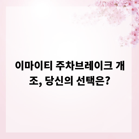 이마이티 주차브레이크 개조, 당신의 선택은?