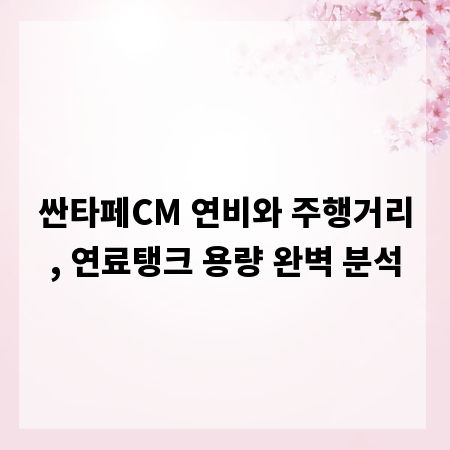 싼타페CM 연비와 주행거리, 연료탱크 용량 완벽 분석