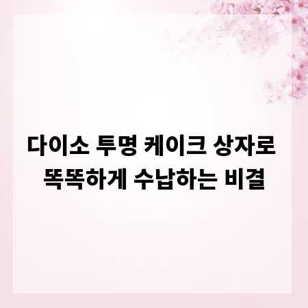 다이소 투명 케이크 상자로 똑똑하게 수납하는 비결
