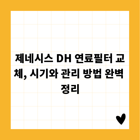 제네시스 DH 연료필터 교체, 시기와 관리 방법 완벽 정리