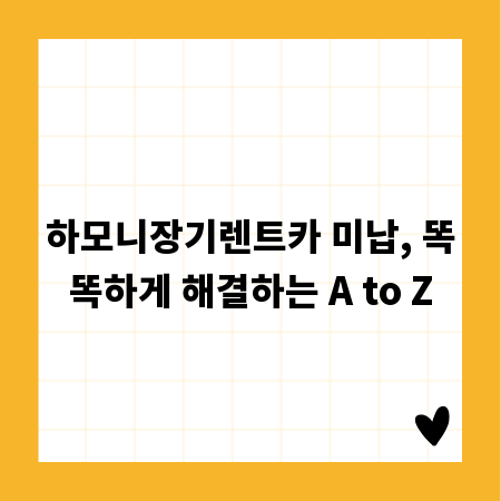 하모니장기렌트카 미납, 똑똑하게 해결하는 A to Z