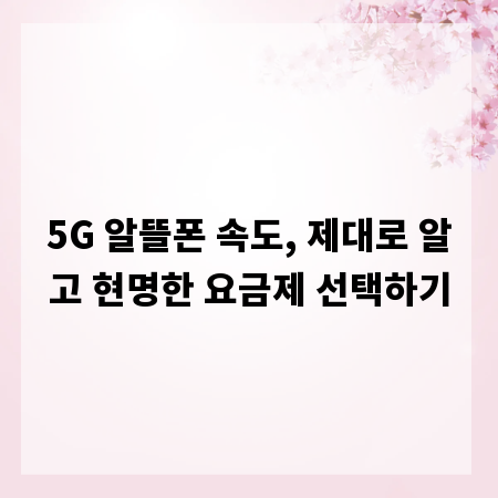 5G 알뜰폰 속도, 제대로 알고 현명한 요금제 선택하기