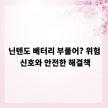 닌텐도 배터리 부풀어? 위험 신호와 안전한 해결책
