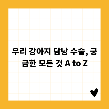우리 강아지 담낭 수술, 궁금한 모든 것 A to Z