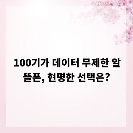 100기가 데이터 무제한 알뜰폰, 현명한 선택은?