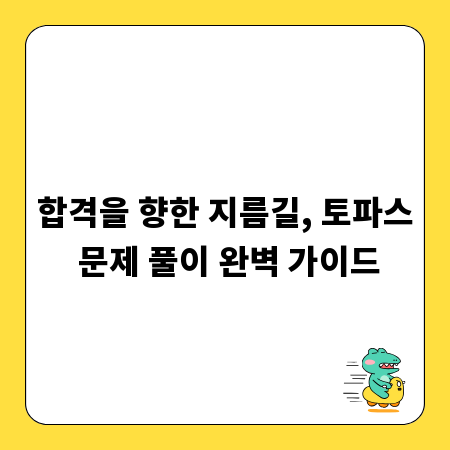합격을 향한 지름길, 토파스 문제 풀이 완벽 가이드