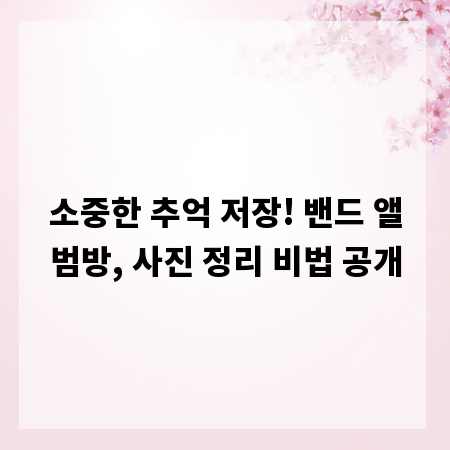 소중한 추억 저장! 밴드 앨범방, 사진 정리 비법 공개