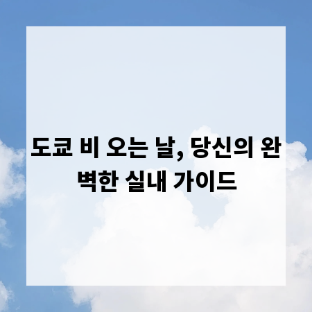 도쿄 비 오는 날, 당신의 완벽한 실내 가이드