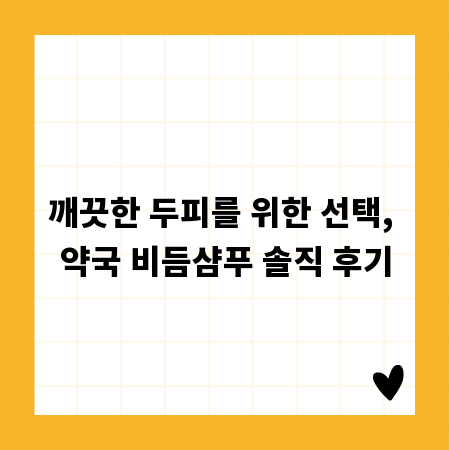 깨끗한 두피를 위한 선택, 약국 비듬샴푸 솔직 후기