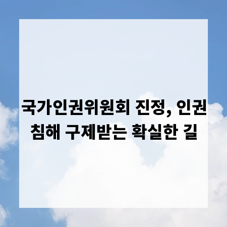 국가인권위원회 진정, 인권침해 구제받는 확실한 길