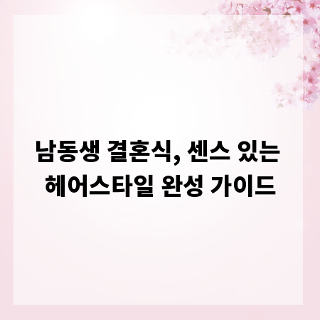 남동생 결혼식, 센스 있는 헤어스타일 완성 가이드