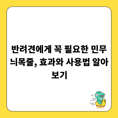 반려견에게 꼭 필요한 민무늬목줄, 효과와 사용법 알아보기
