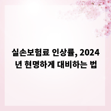 실손보험료 인상률, 2024년 현명하게 대비하는 법