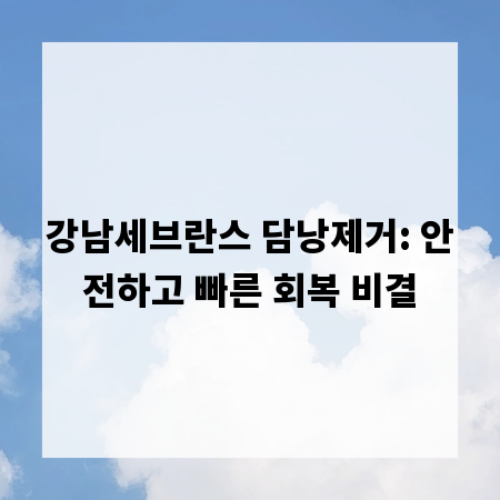 강남세브란스 담낭제거: 안전하고 빠른 회복 비결