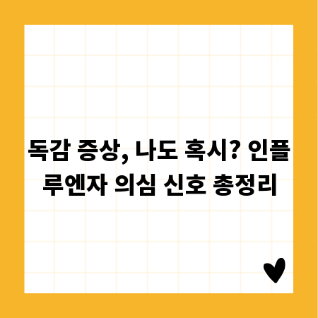 독감 증상, 나도 혹시? 인플루엔자 의심 신호 총정리