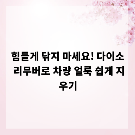 힘들게 닦지 마세요! 다이소 리무버로 차량 얼룩 쉽게 지우기