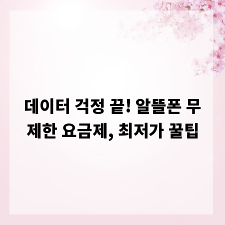 데이터 걱정 끝! 알뜰폰 무제한 요금제, 최저가 꿀팁