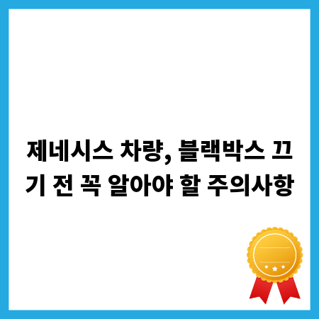 제네시스 차량, 블랙박스 끄기 전 꼭 알아야 할 주의사항