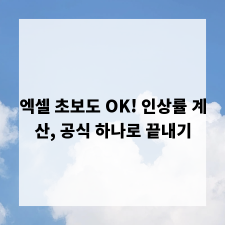 엑셀 초보도 OK! 인상률 계산, 공식 하나로 끝내기
