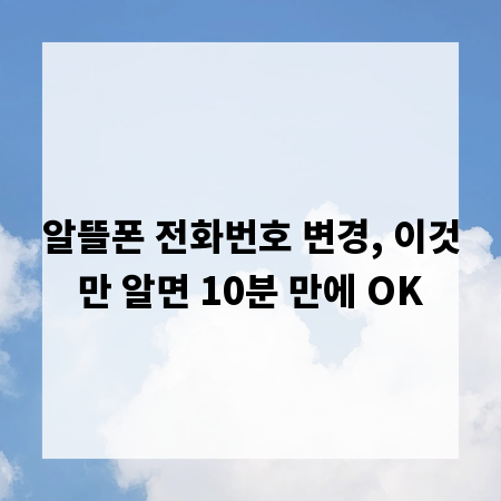 알뜰폰 전화번호 변경, 이것만 알면 10분 만에 OK
