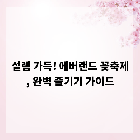 설렘 가득! 에버랜드 꽃축제, 완벽 즐기기 가이드