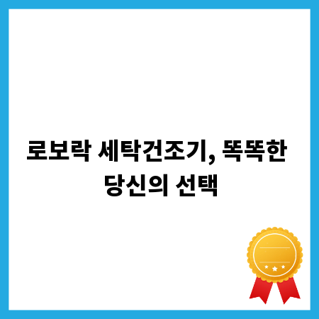 로보락 세탁건조기, 똑똑한 당신의 선택
