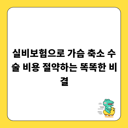 실비보험으로 가슴 축소 수술 비용 절약하는 똑똑한 비결