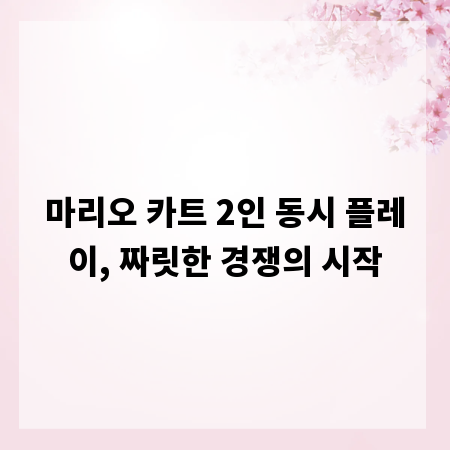 마리오 카트 2인 동시 플레이, 짜릿한 경쟁의 시작