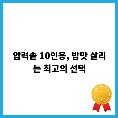 압력솥 10인용, 밥맛 살리는 최고의 선택