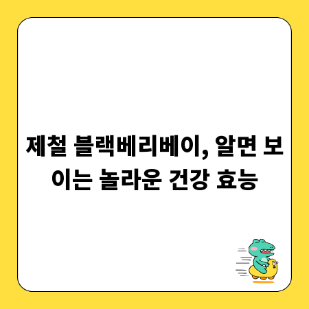 제철 블랙베리베이, 알면 보이는 놀라운 건강 효능