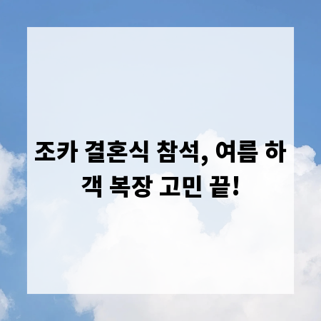 조카 결혼식 참석, 여름 하객 복장 고민 끝!