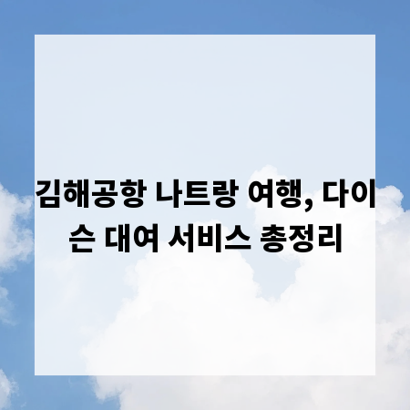 김해공항 나트랑 여행, 다이슨 대여 서비스 총정리