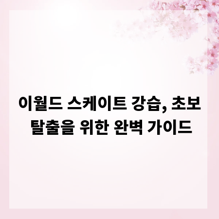 이월드 스케이트 강습, 초보 탈출을 위한 완벽 가이드