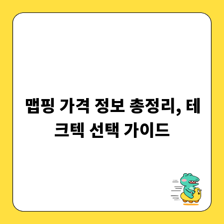 맵핑 가격 정보 총정리, 테크텍 선택 가이드